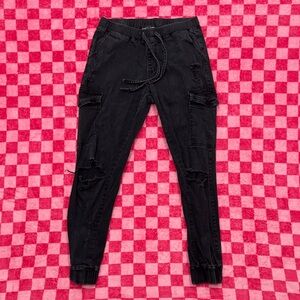 Almost Famous Black Distressed Jeggings